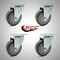 Service Caster 4 Inch SS Gray Polyurethane Wheel Swivel Top Plate Caster Set SCC-SS20S414-PPUB-4 - alternate 2